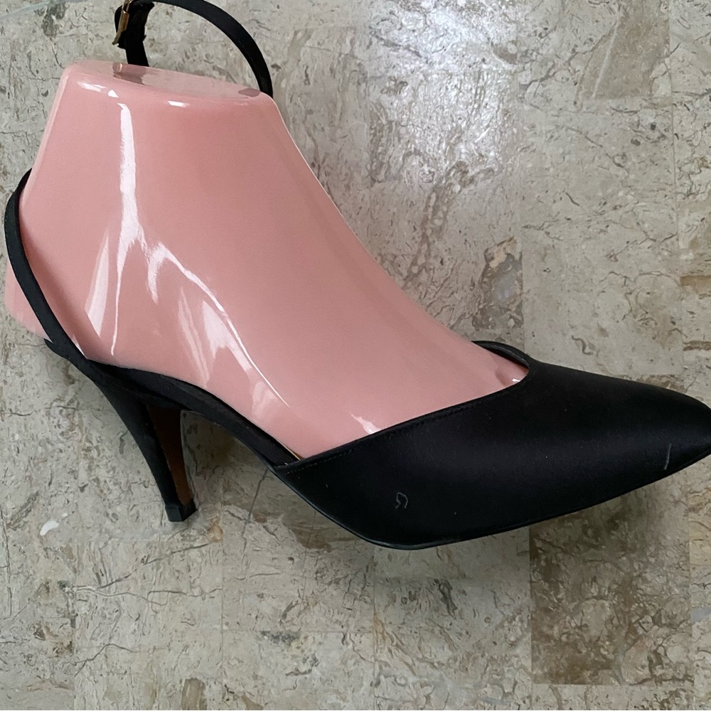 Dolce by Pierre Black Satin Upper Elegant Dress Pump Vintage Size 6M
